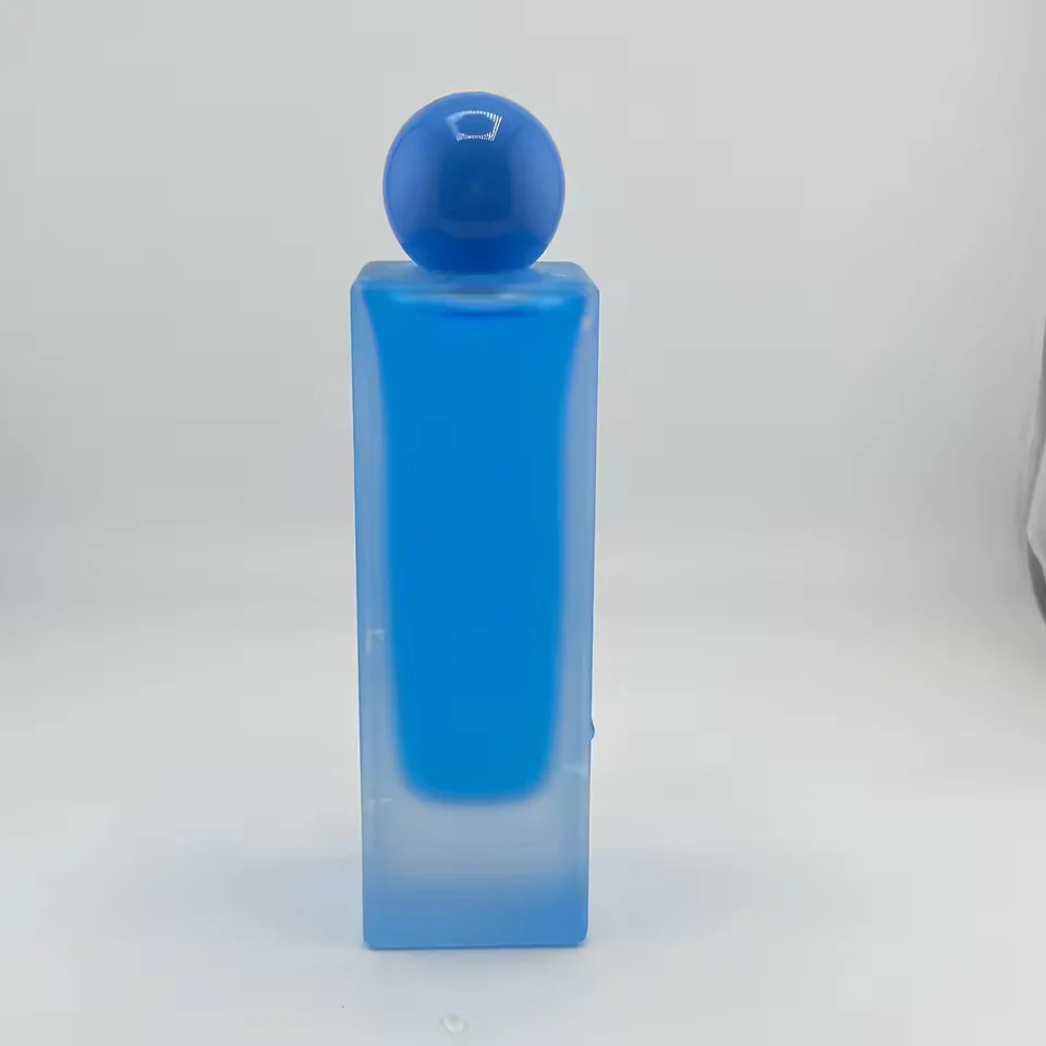Frosted Rectangular Glass Perfume Bottle with Pump Sprayer