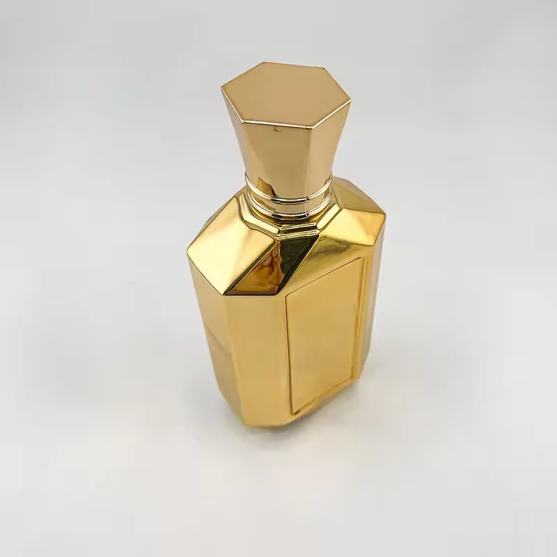 Custom Designed UV Plating Surface Arabic Perfume Bottle Bulk Empty Glass