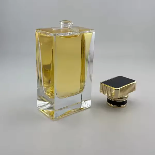Square Glass Perfume Bottle with Refillable Design image 3