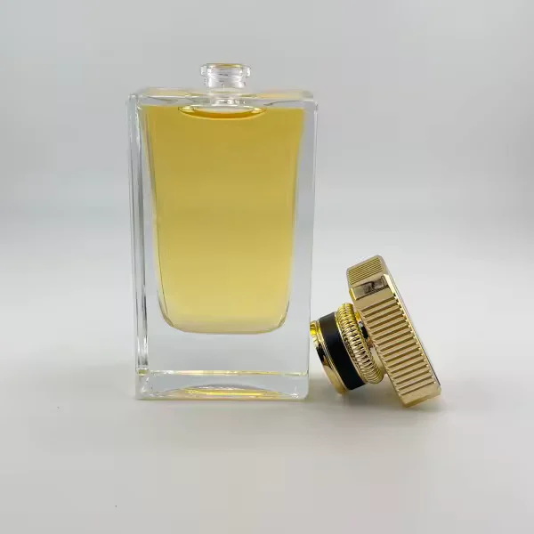 Square Glass Perfume Bottle with Refillable Design image 5