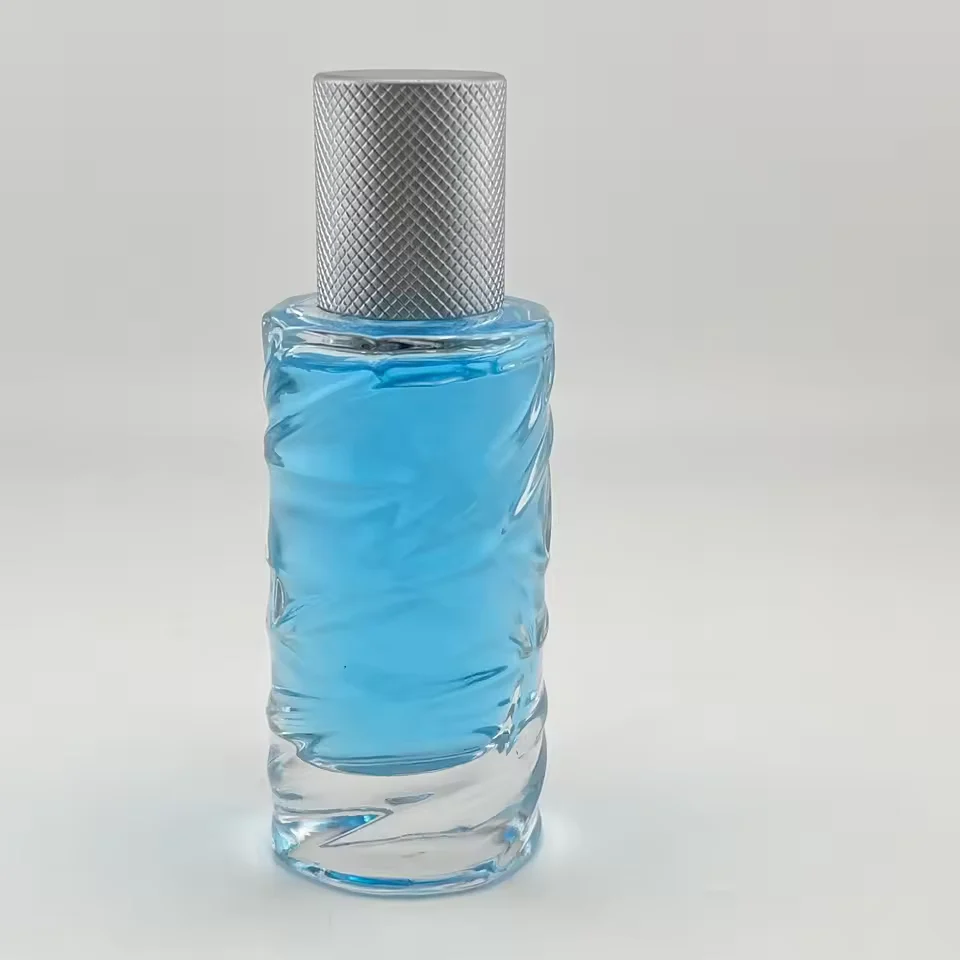 Cylindrical Glass Perfume Bottle with Refillable Design