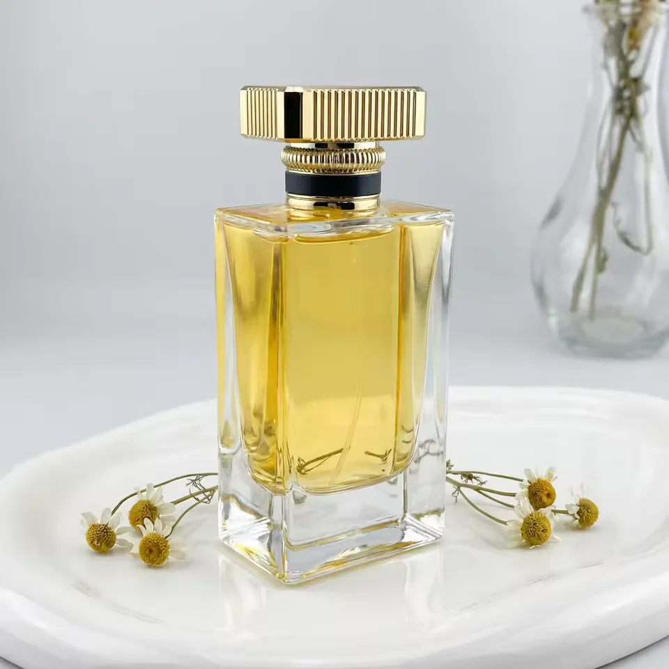 Rectangular Glass Perfume Bottle with Pump Sprayer