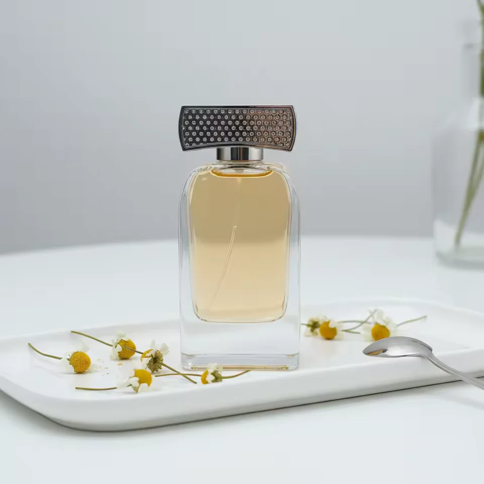 Clear Square Glass Perfume Bottle