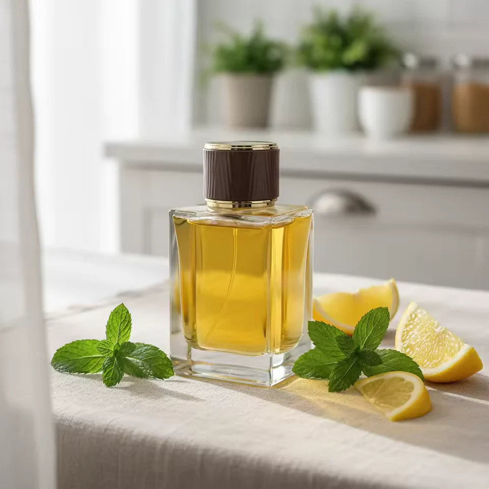Rectangular Glass Perfume Bottle with Pump Sprayer