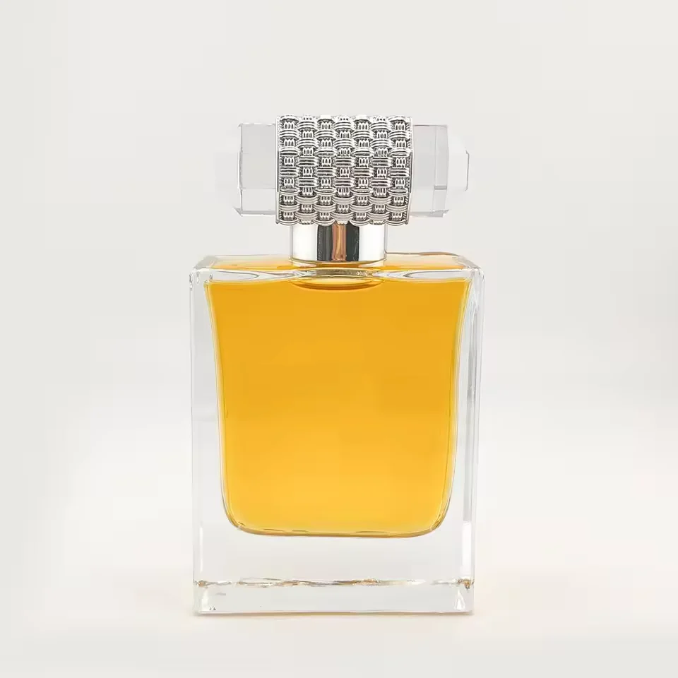 Rectangular Glass Perfume Bottle with Pump Sprayer