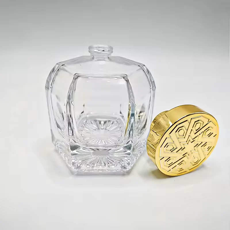 Clear Rectangular Glass Perfume Bottle with Gift Box