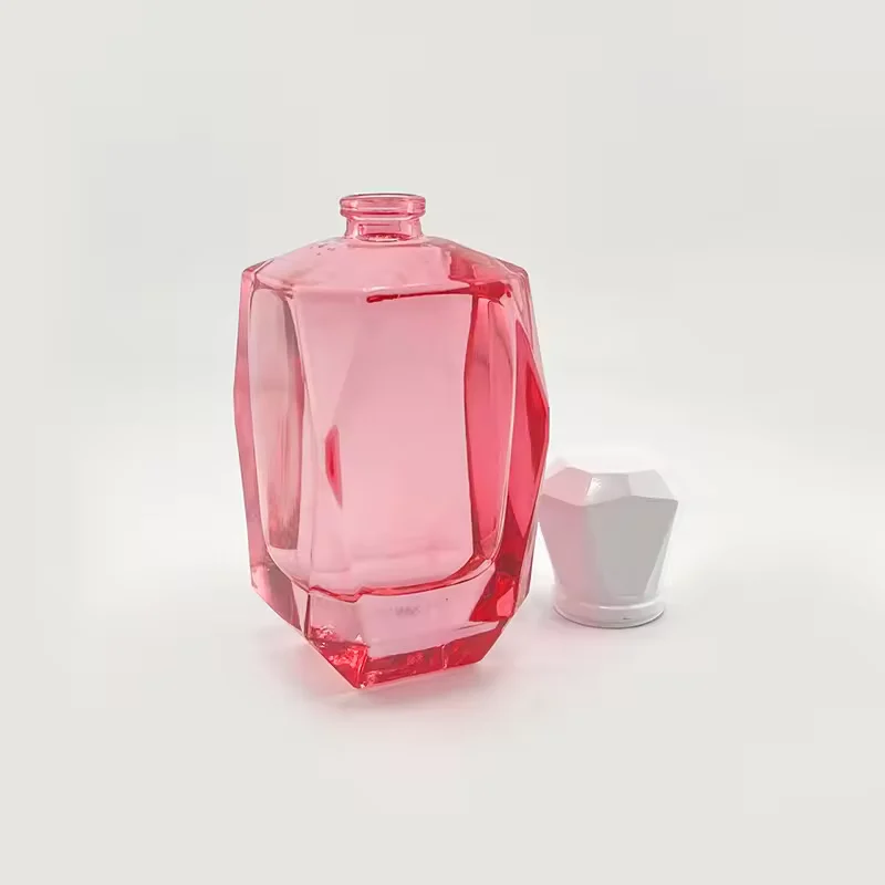 Customized Empty Perfume Bottles with White Cap Colorful Refillable for
