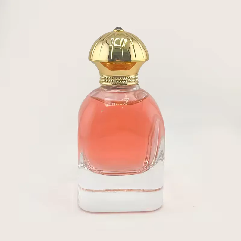 Clear Cylindrical Glass Perfume Bottle