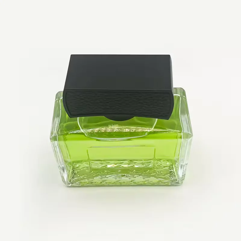 Square Glass Perfume Bottle with Crimp Neck