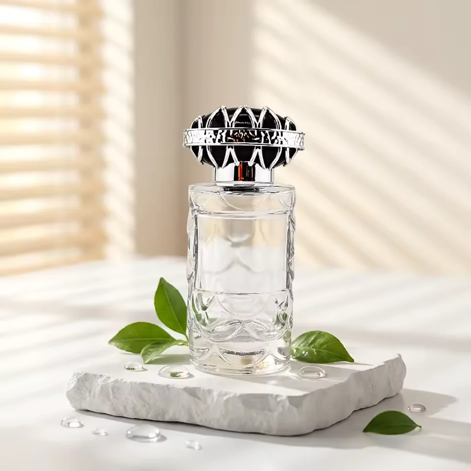 Customized Luxury & Glass Perfume Bottle with Pump Spray Seal & Custom Box