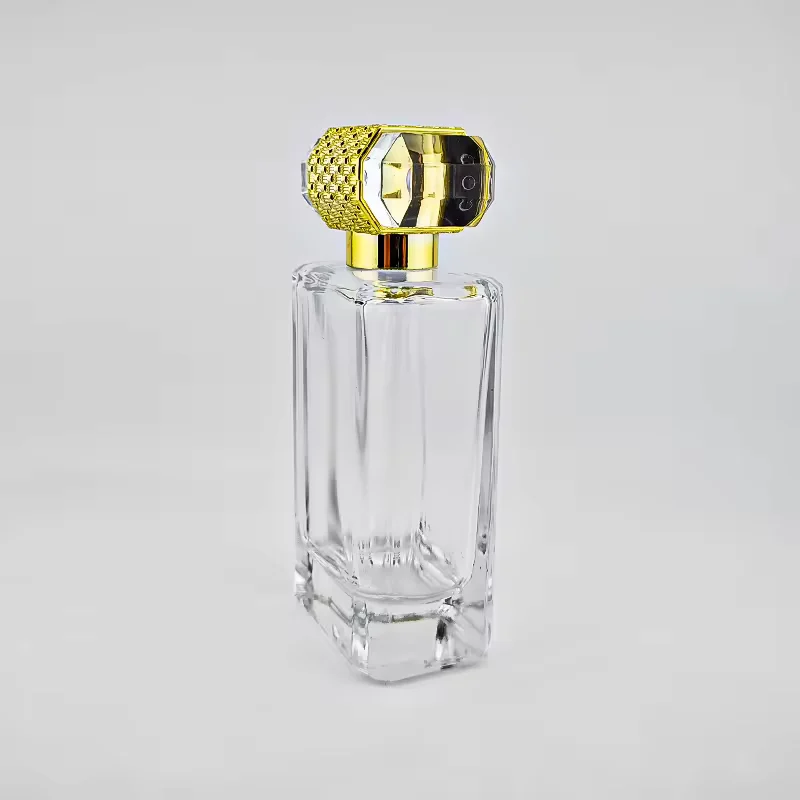 Square Glass Perfume Bottle with Refillable Design