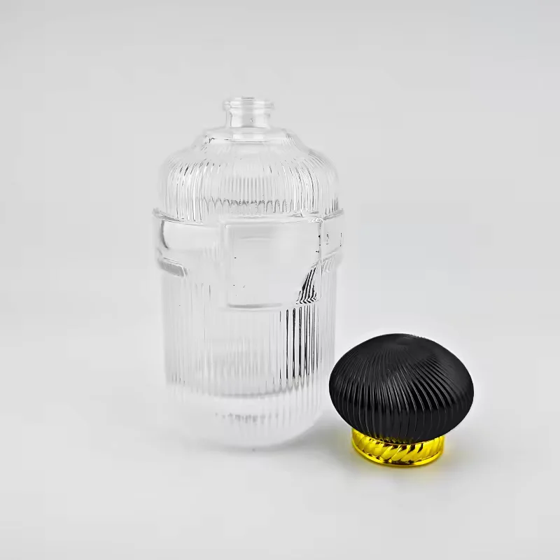 Black Cylindrical Glass Perfume Bottle