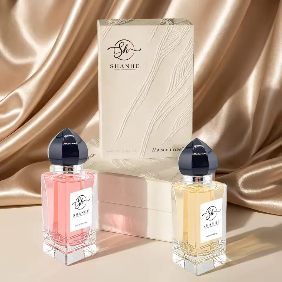 Square Glass Perfume Bottle with Pump Sprayer