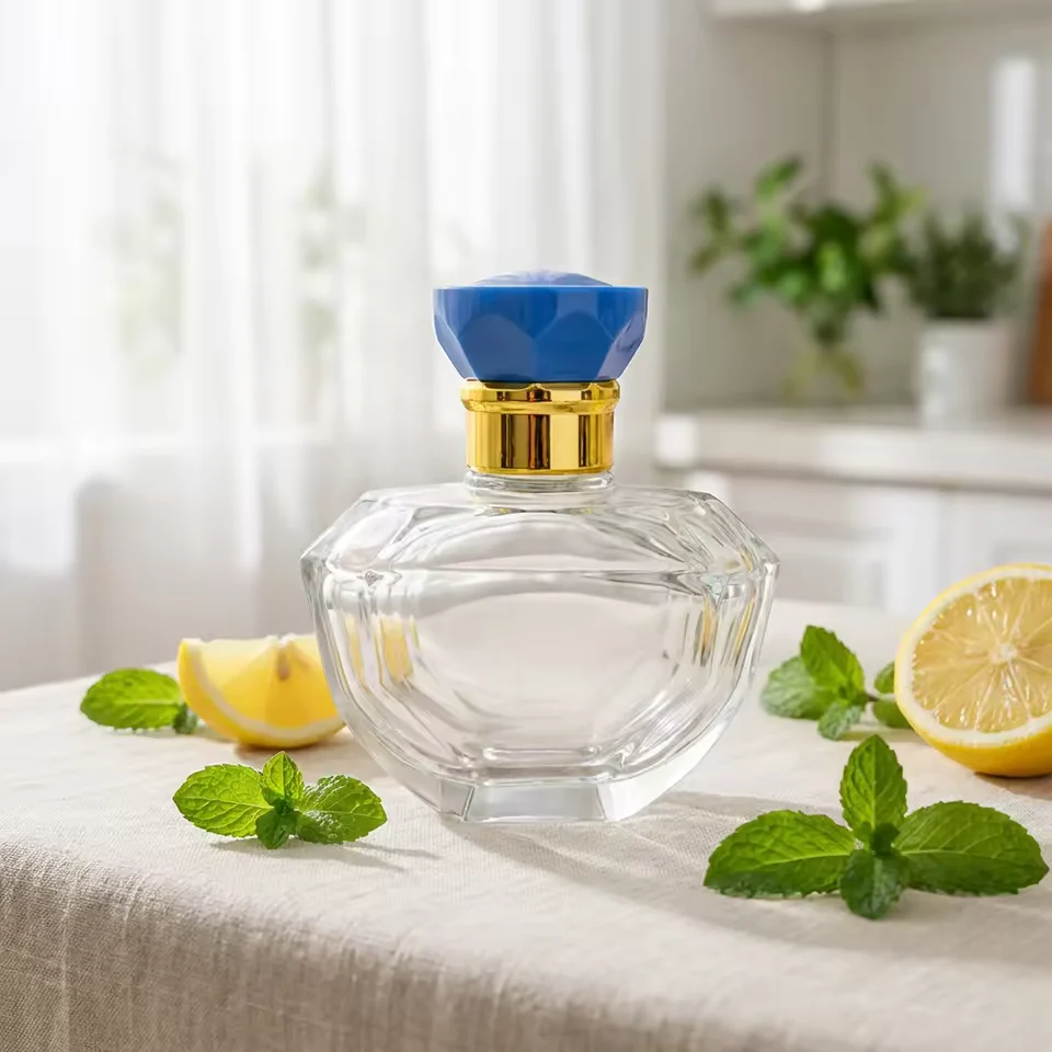 Clear Square Glass Perfume Bottle