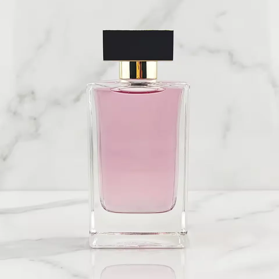Clear Rectangular Glass Perfume Bottle with Pump Sprayer