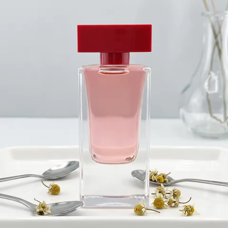 Gradient Rectangular Glass Perfume Bottle with Pump Sprayer