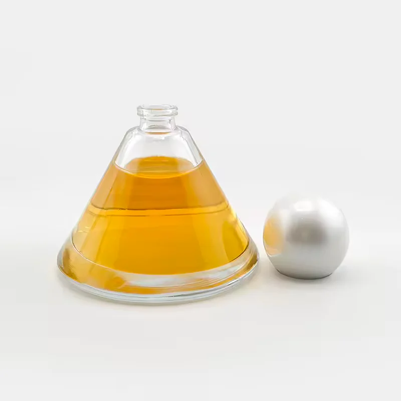 Round Glass Perfume Bottle with Refillable Design