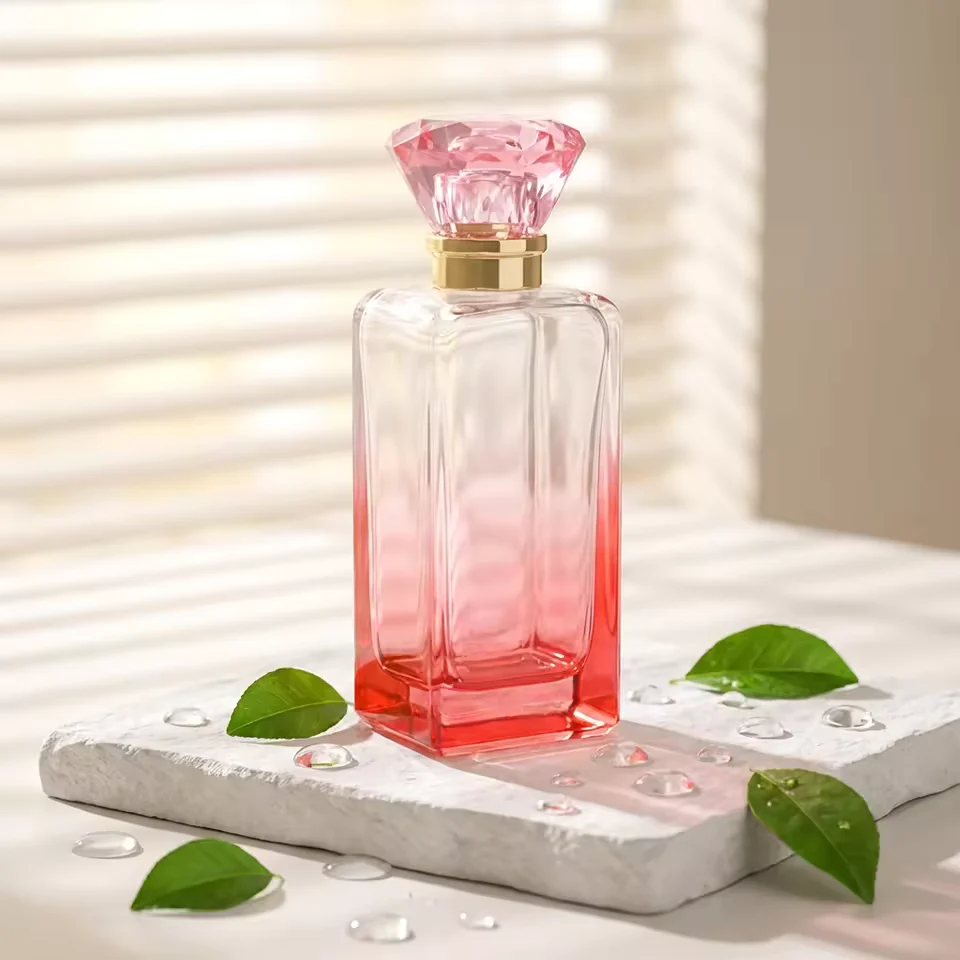 Gradient Rectangular Glass Perfume Bottle