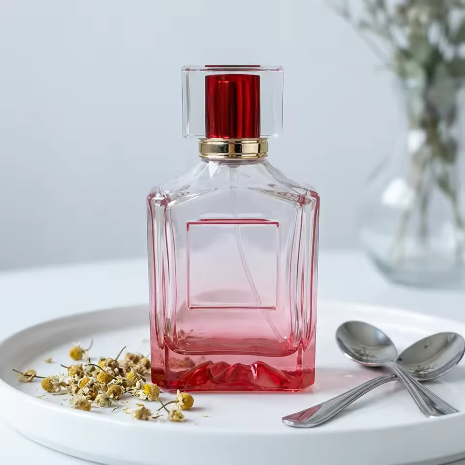 Gradient Rectangular Glass Perfume Bottle