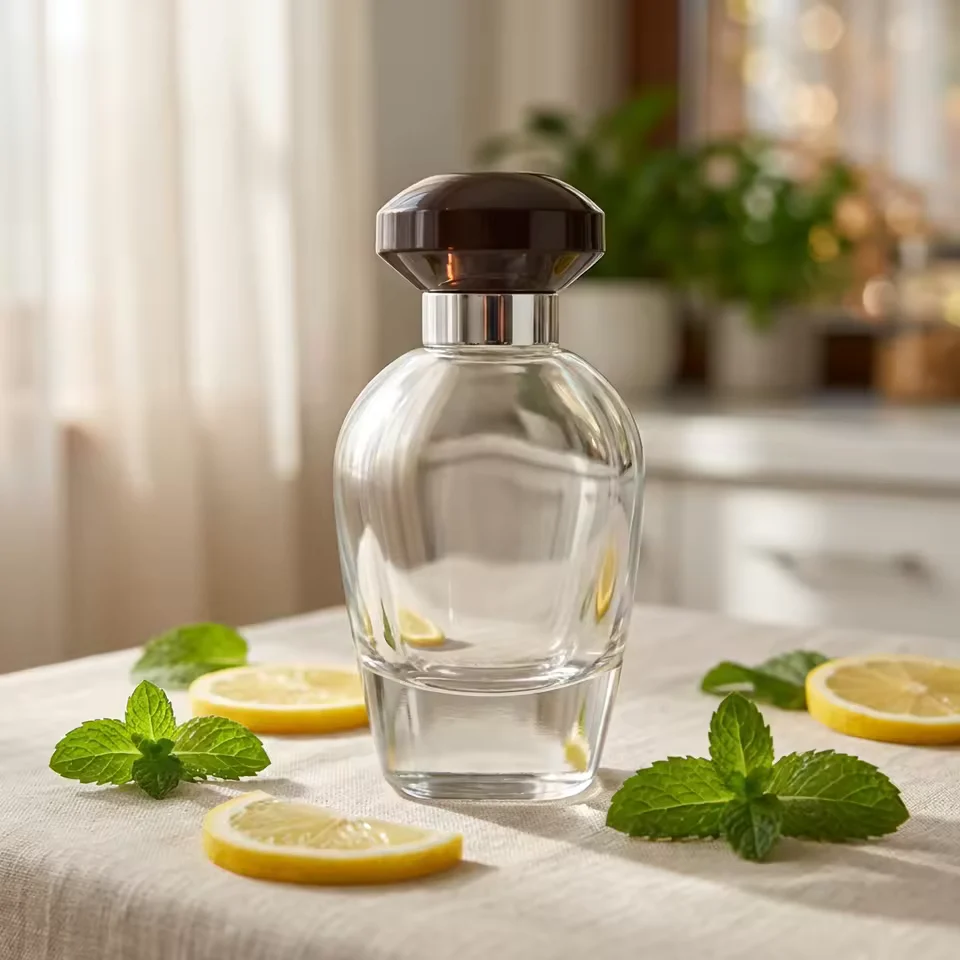 Cylindrical Glass Perfume Bottle