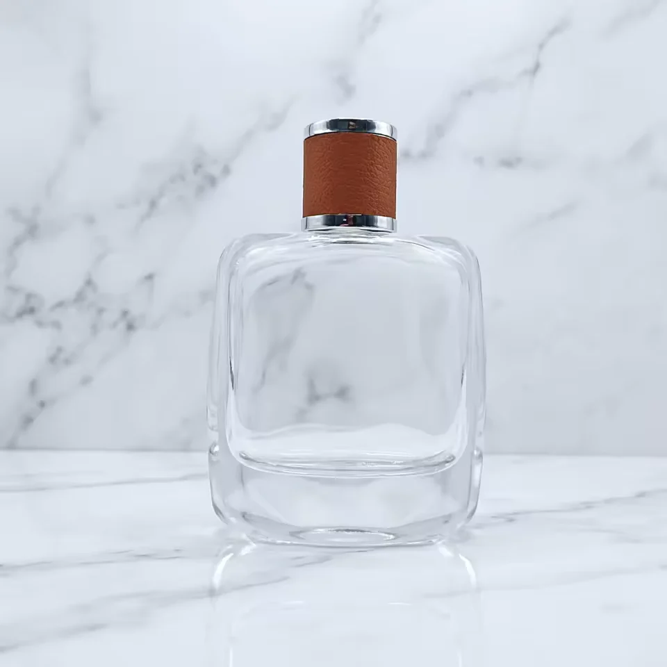 Red Square Glass Perfume Bottle