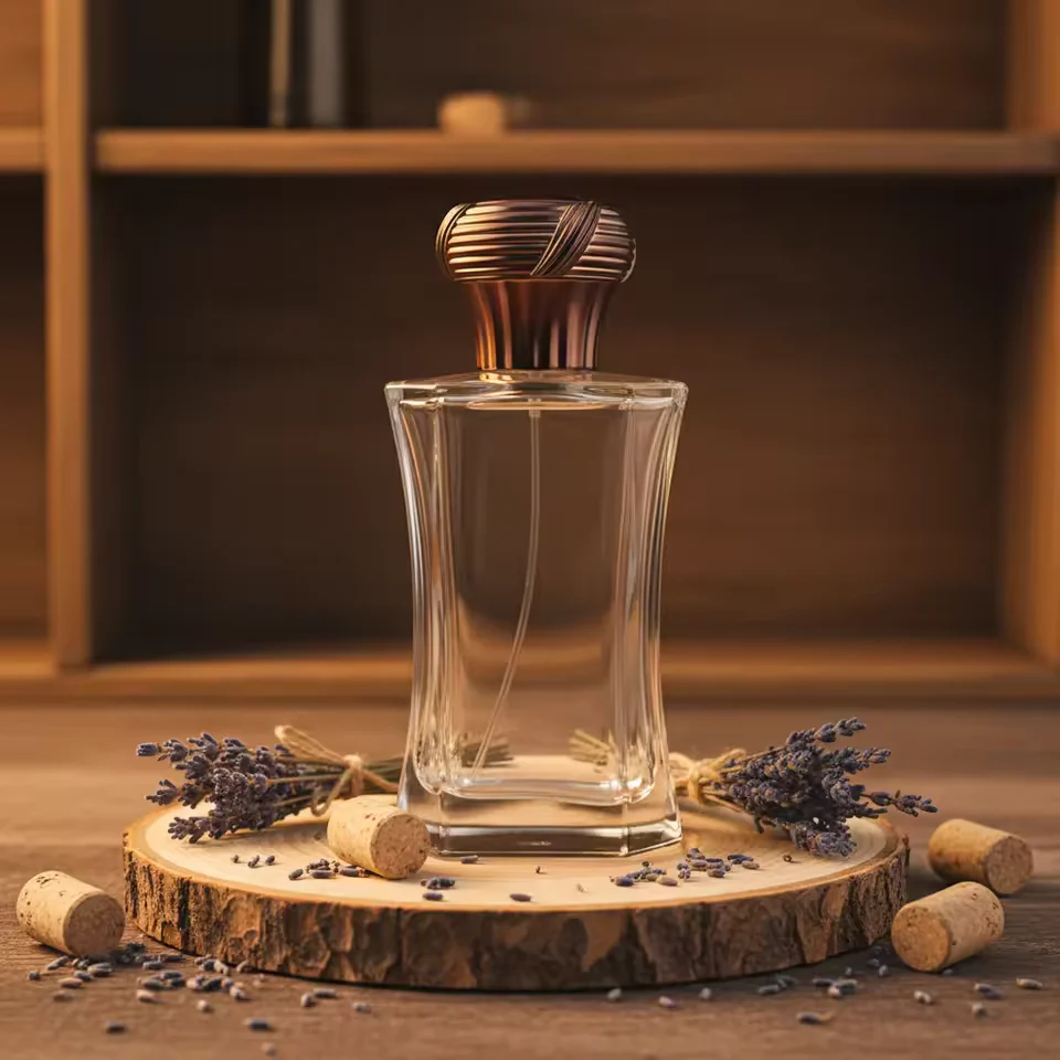 Square Glass Perfume Bottle with Pump Sprayer