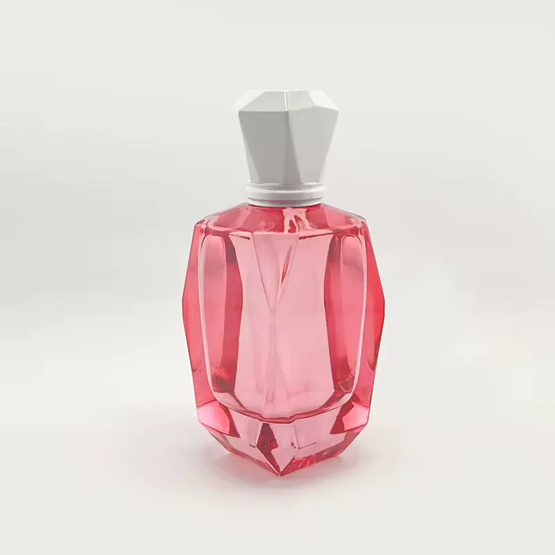 Frosted Square Glass Perfume Bottle with Refillable Design