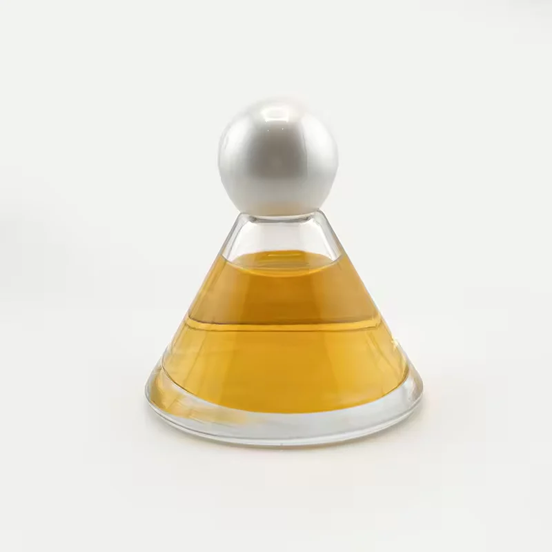 Red Glass Perfume Bottle with Crimp Neck