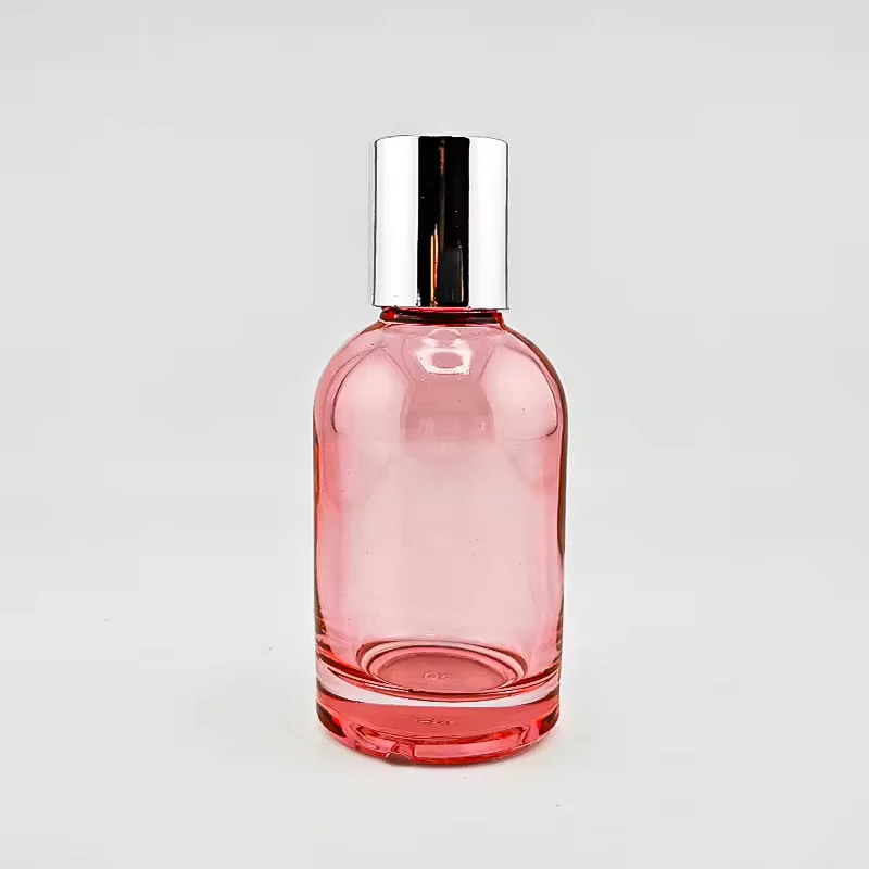 Clear Cylindrical Glass Perfume Bottle with Crimp Neck
