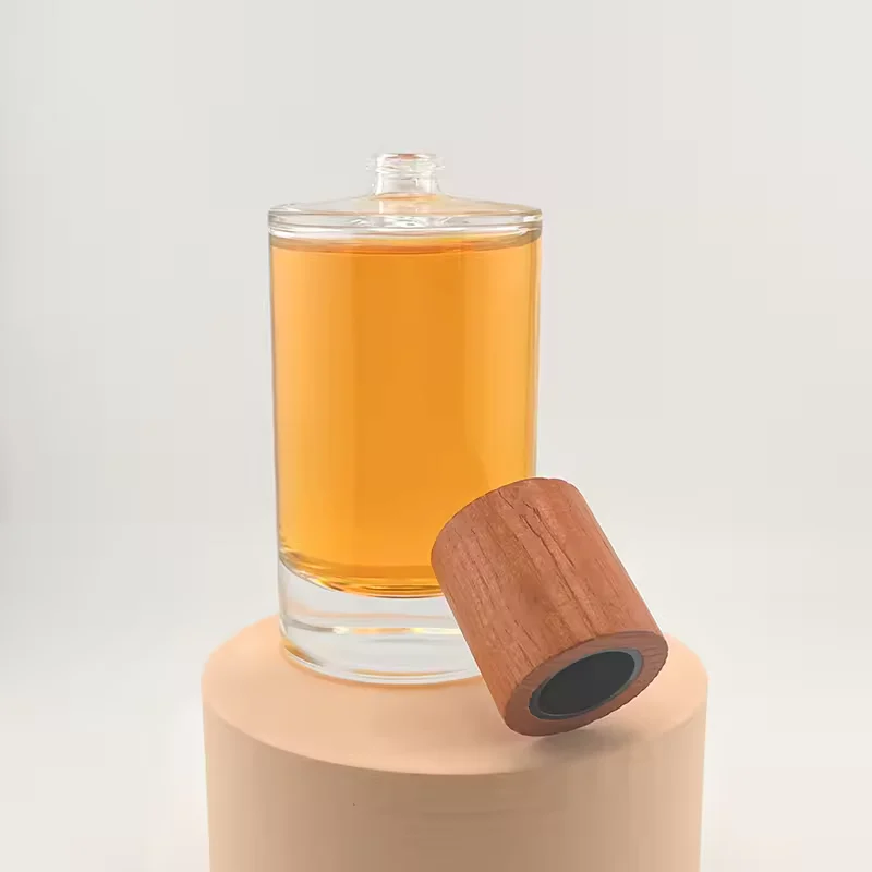 Cylindrical Glass Perfume Bottle with Crimp Neck