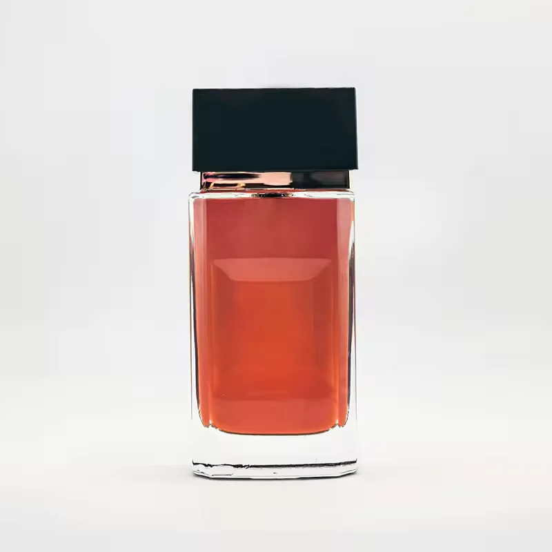 Square Glass Perfume Bottle with Crimp Neck