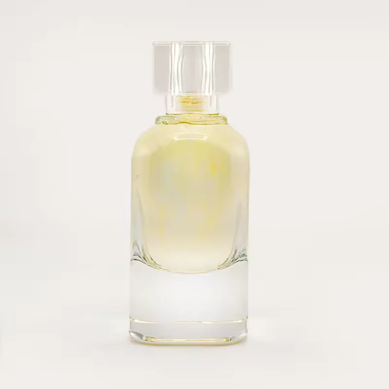 Clear Cylindrical Glass Perfume Bottle with Crimp Neck