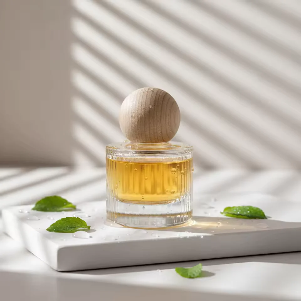 Clear Glass Perfume Bottle with Crimp Neck