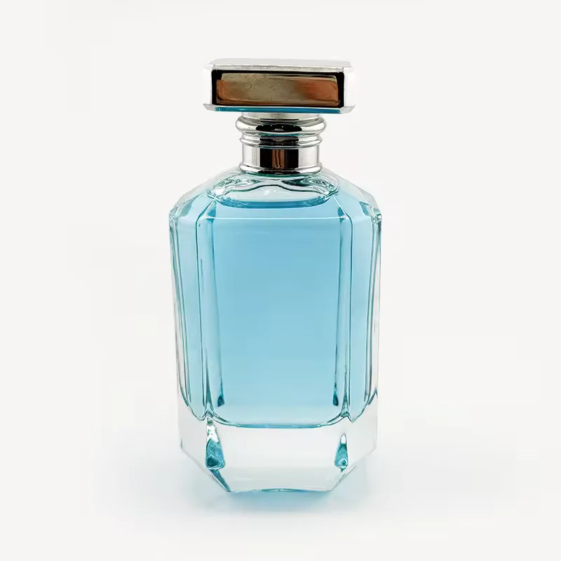 Square Glass Perfume Bottle with Crimp Neck