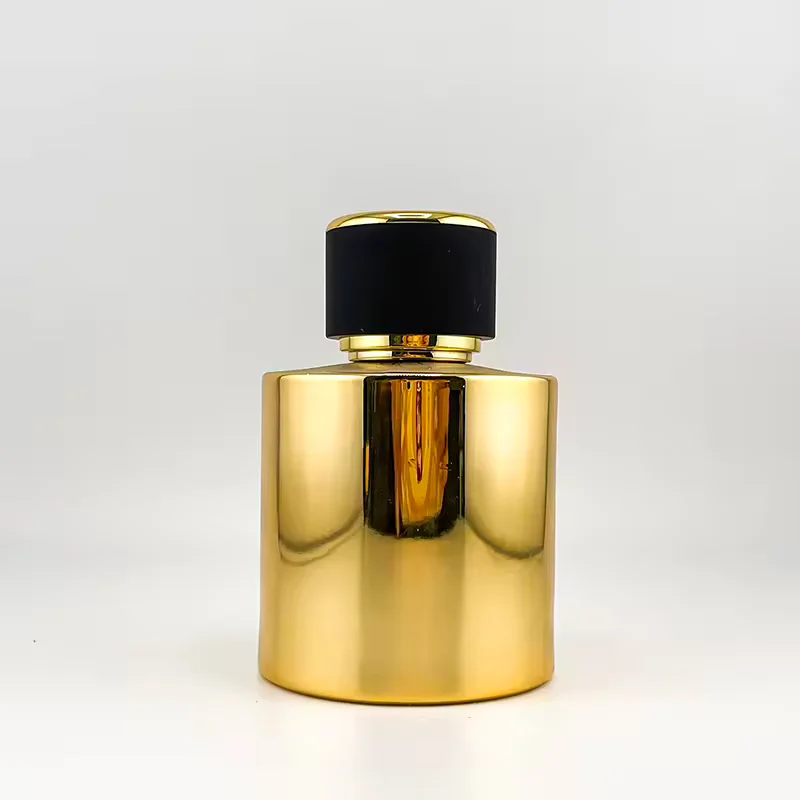 Amber Cylindrical Glass Perfume Bottle
