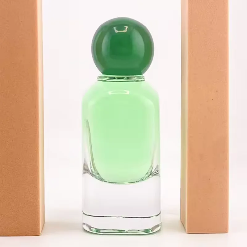 Green Glass Perfume Bottle with Crimp Neck