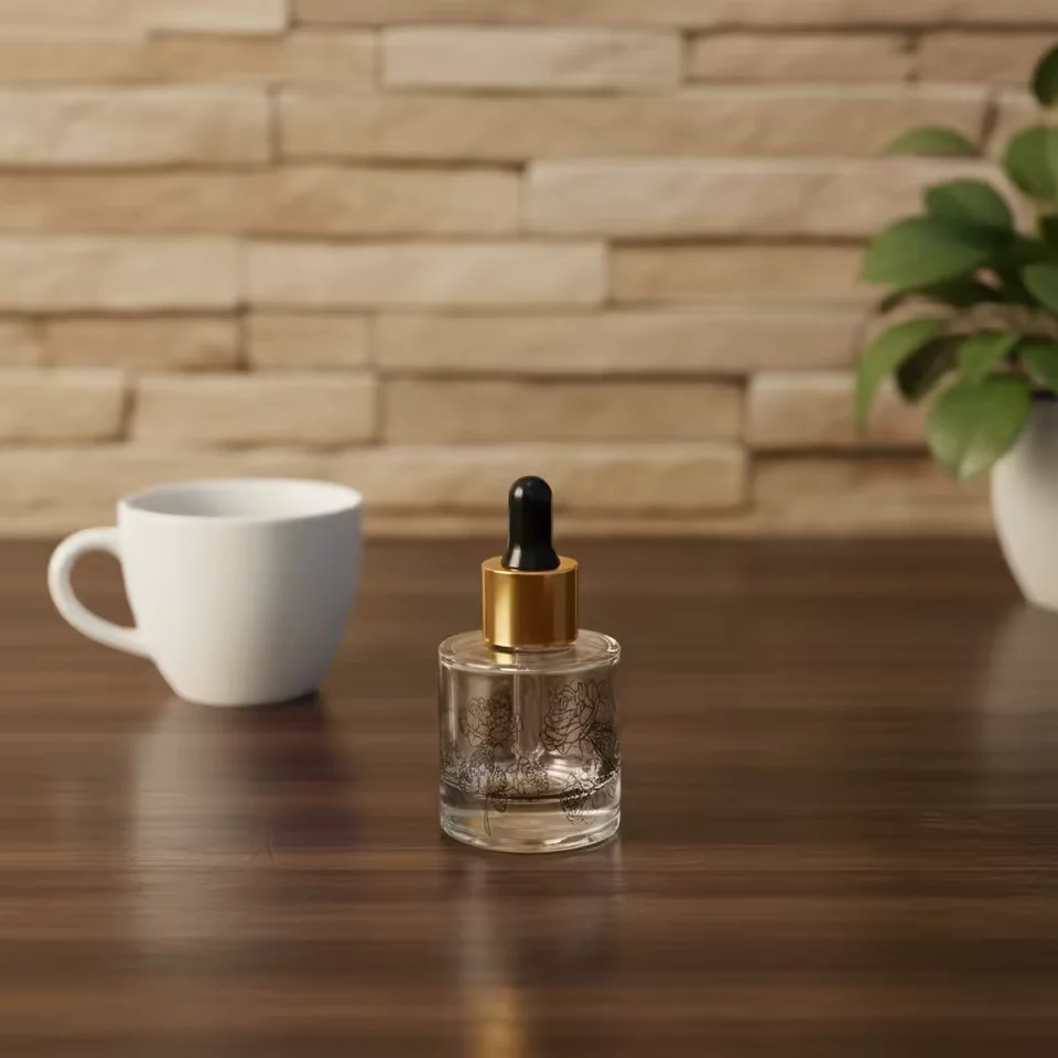 Black Glass Perfume Bottle