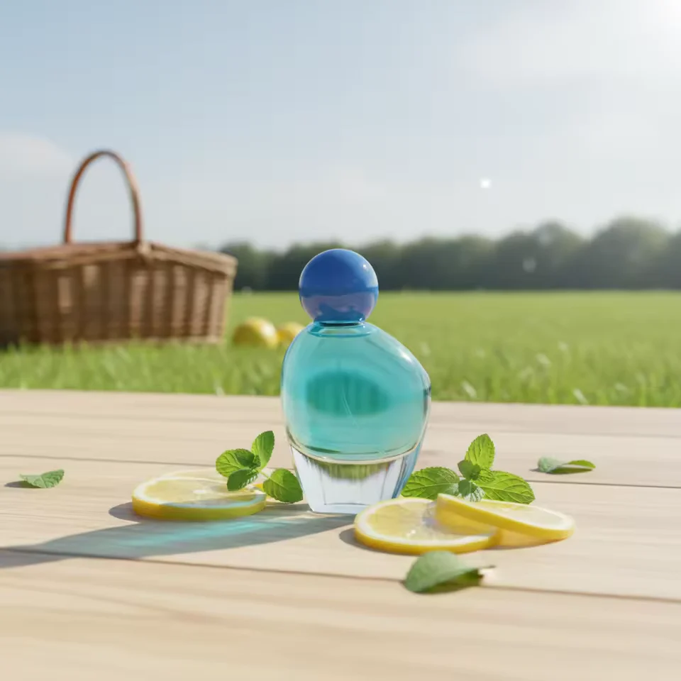 Clear Glass Perfume Bottle with Crimp Neck