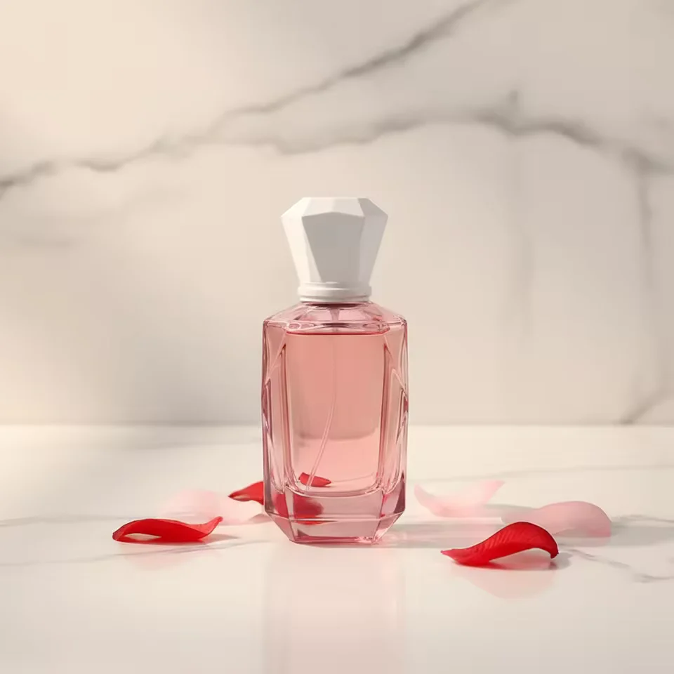 Clear Glass Perfume Bottle with Crimp Neck
