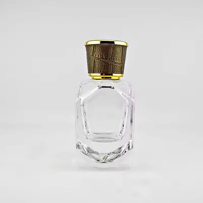 Red Glass Perfume Bottle with Crimp Neck