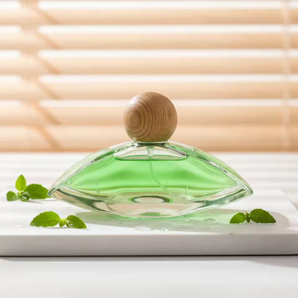 Clear Glass Perfume Bottle with Crimp Neck