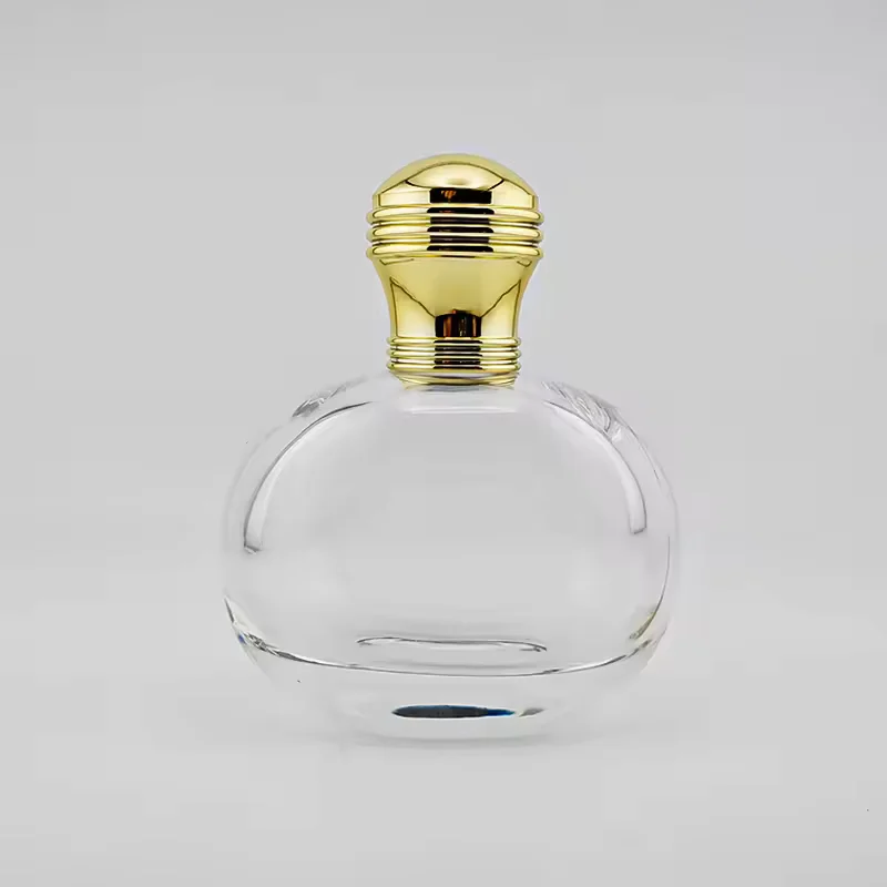 Clear Glass Perfume Bottle with Crimp Neck