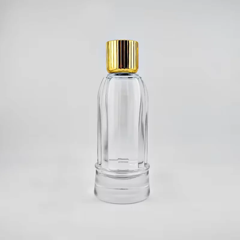 Clear Glass Perfume Bottle with Crimp Neck
