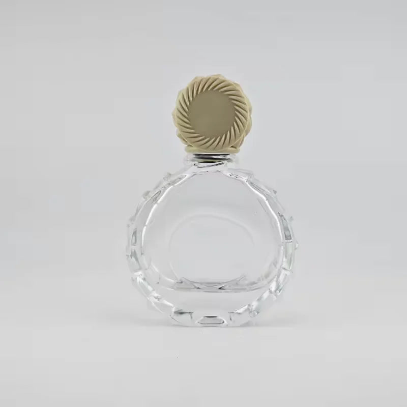 Clear Glass Perfume Bottle with Crimp Neck