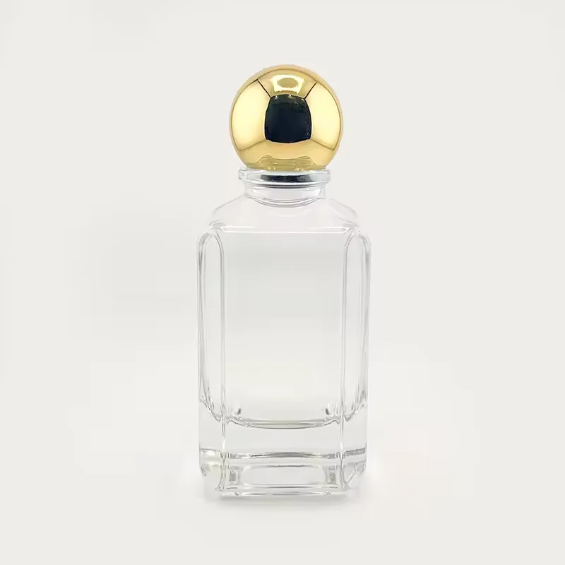 Clear Square Glass Perfume Bottle
