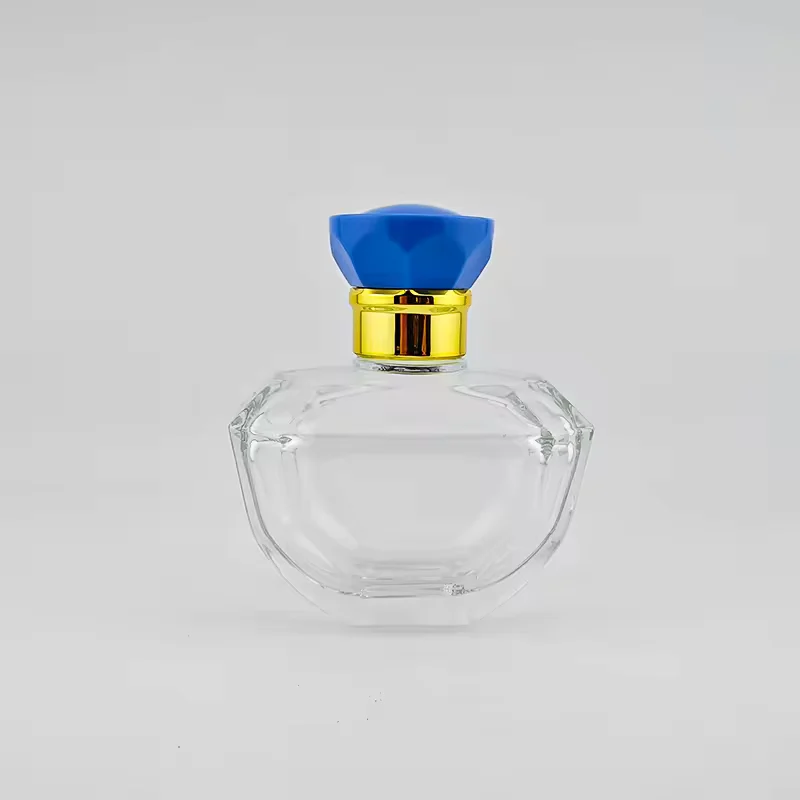 Clear Glass Perfume Bottle with Crimp Neck