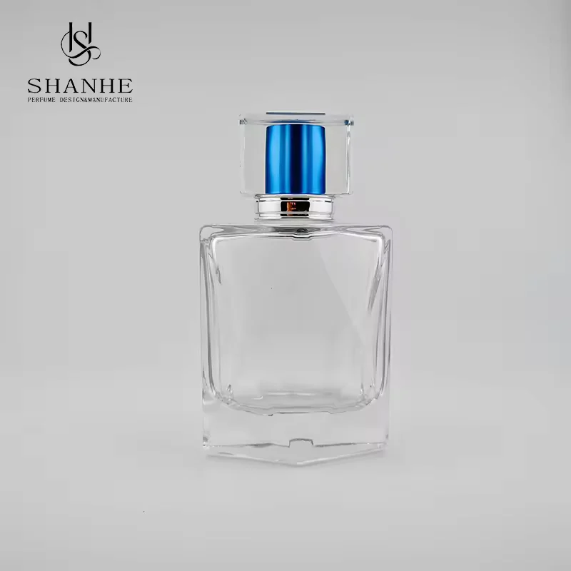 Clear Cylindrical Glass Perfume Bottle with Pump Sprayer