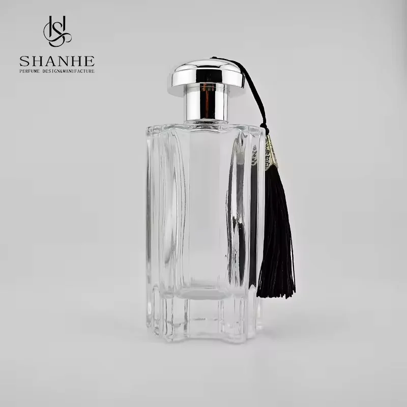Black Cylindrical Glass Perfume Bottle with Pump Sprayer