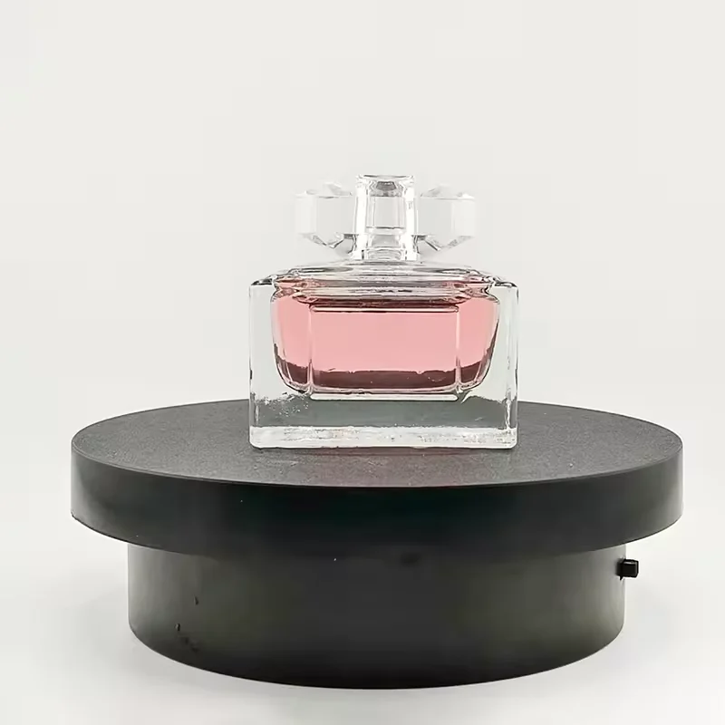 Clear Square Glass Perfume Bottle with Crimp Neck