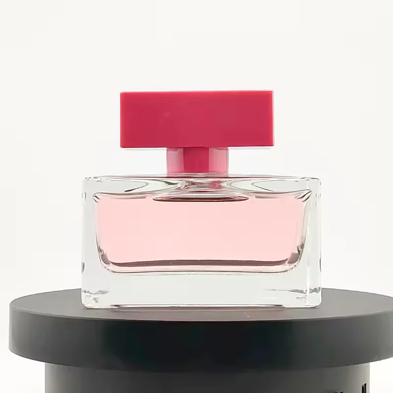 Clear Square Glass Perfume Bottle with Crimp Neck